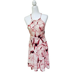 NWOT Ann Taylor Flowered Knee-Length Halter Dress